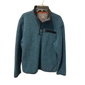 ⭐️ Men’s G.H. Bass Quarter Snap Teal Casual Sweater. Size Medium. Gorpcore.
